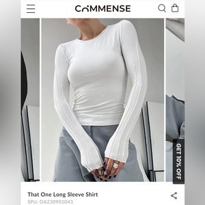Women’s white Commense long sleeve top